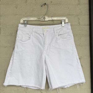 Kut From The Kloth Hailey High Rise White Denim Bermuda Shorts Size 6